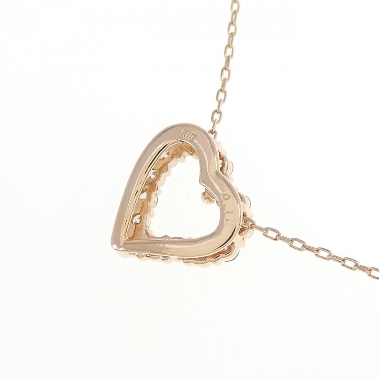 K10PG ハート ダイヤモンド ネックレス 0.15CT