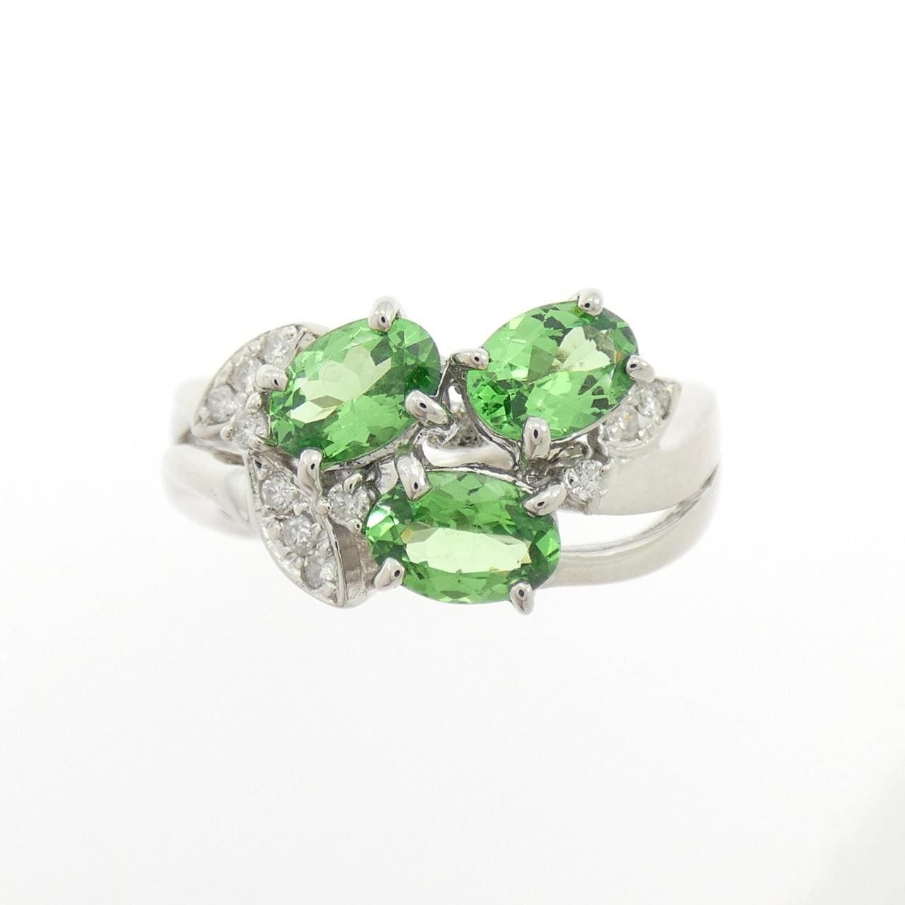 K18WG グリーンガーネット リング 1.32CT