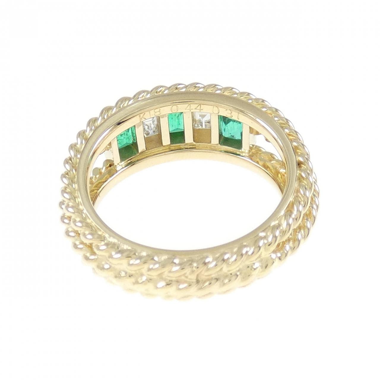 K18YG emerald ring 0.44CT