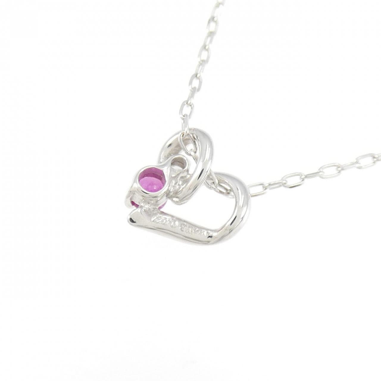 K14WG/K18WG Heart Ruby Necklace