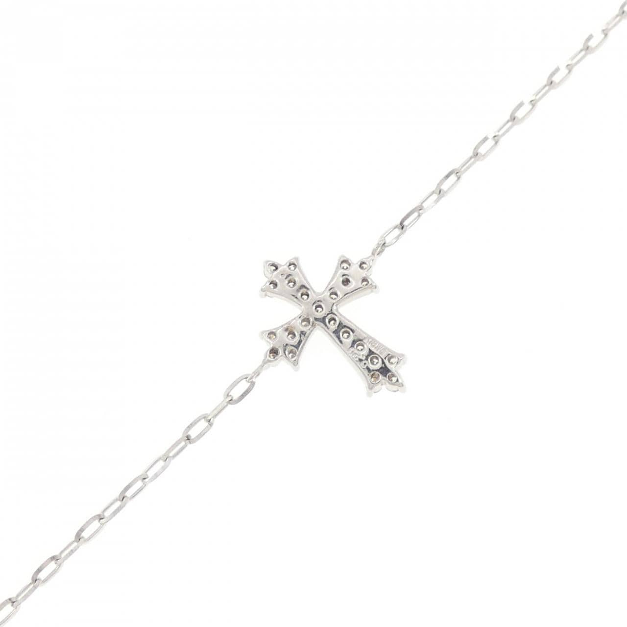 K18WG クロス ダイヤモンド ブレスレット 0.20CT