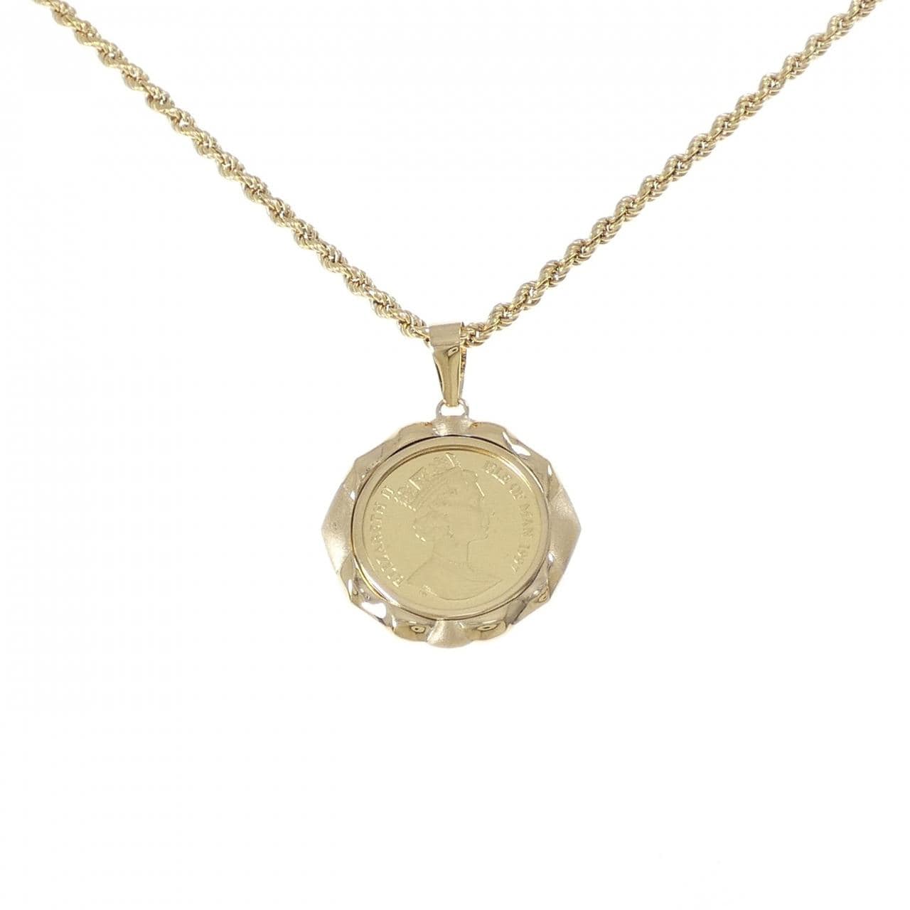 K18/750(枠) コイン ネックレス