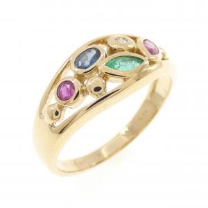 K18YG カラーストーン リング