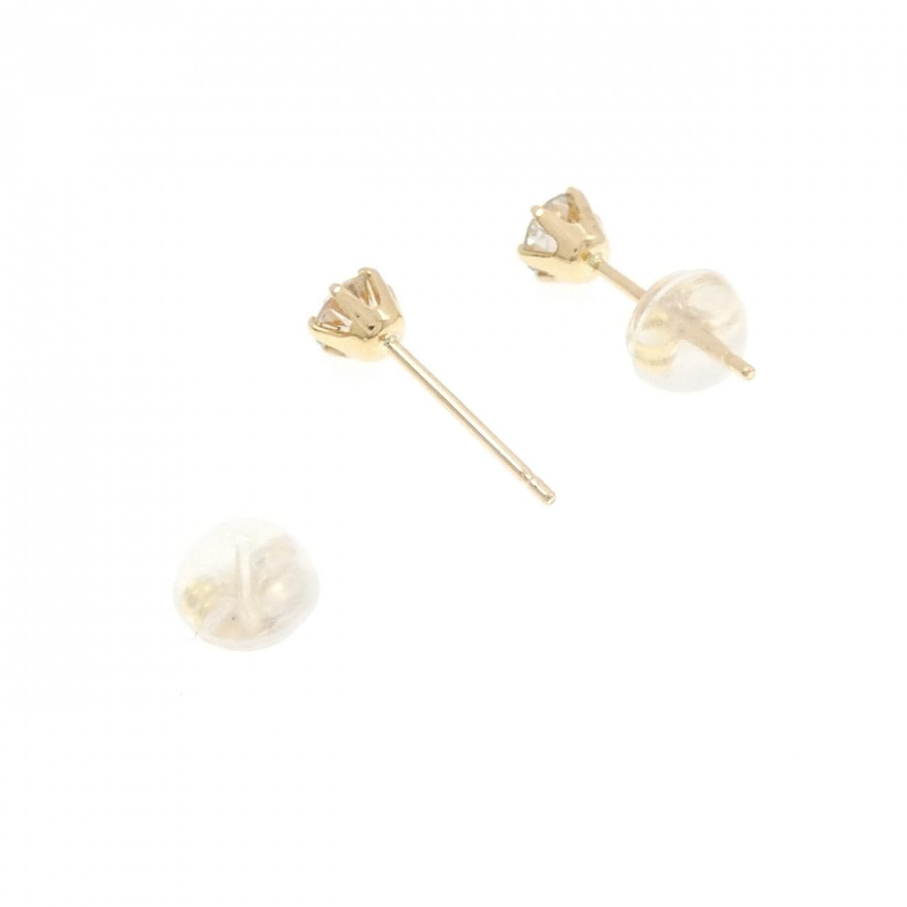 K18YG ソリティア ダイヤモンド ピアス 0.46CT