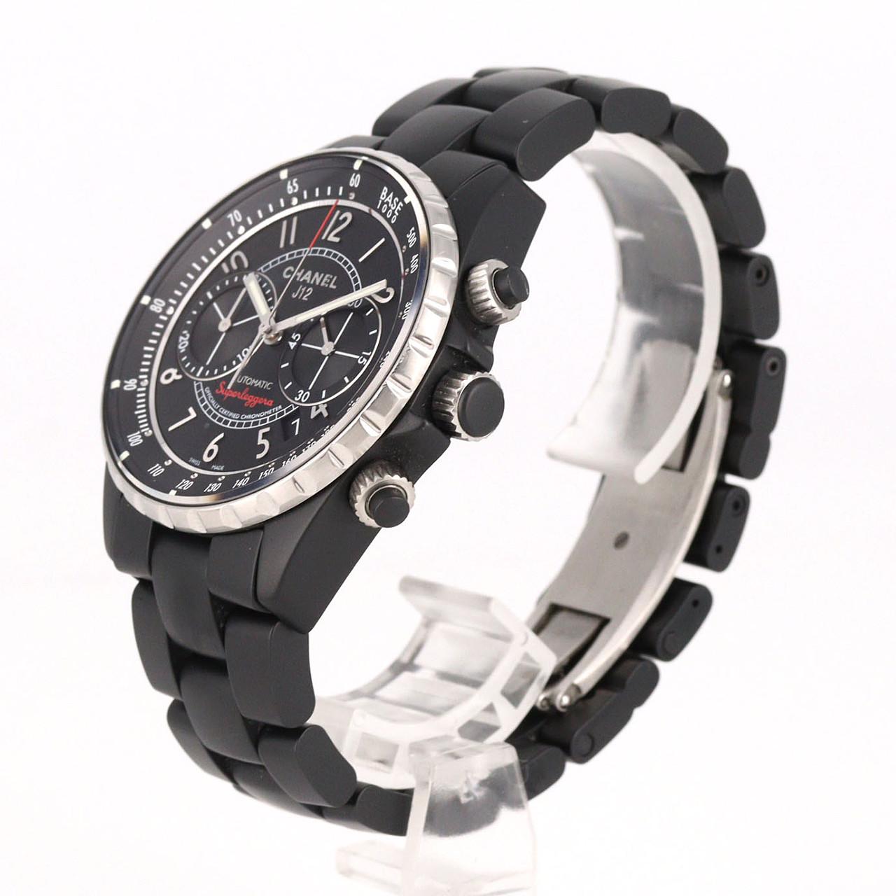 シャネル J12スーパーレッジェーラクロノグラフ セラミック H3409 セラミック 自動巻