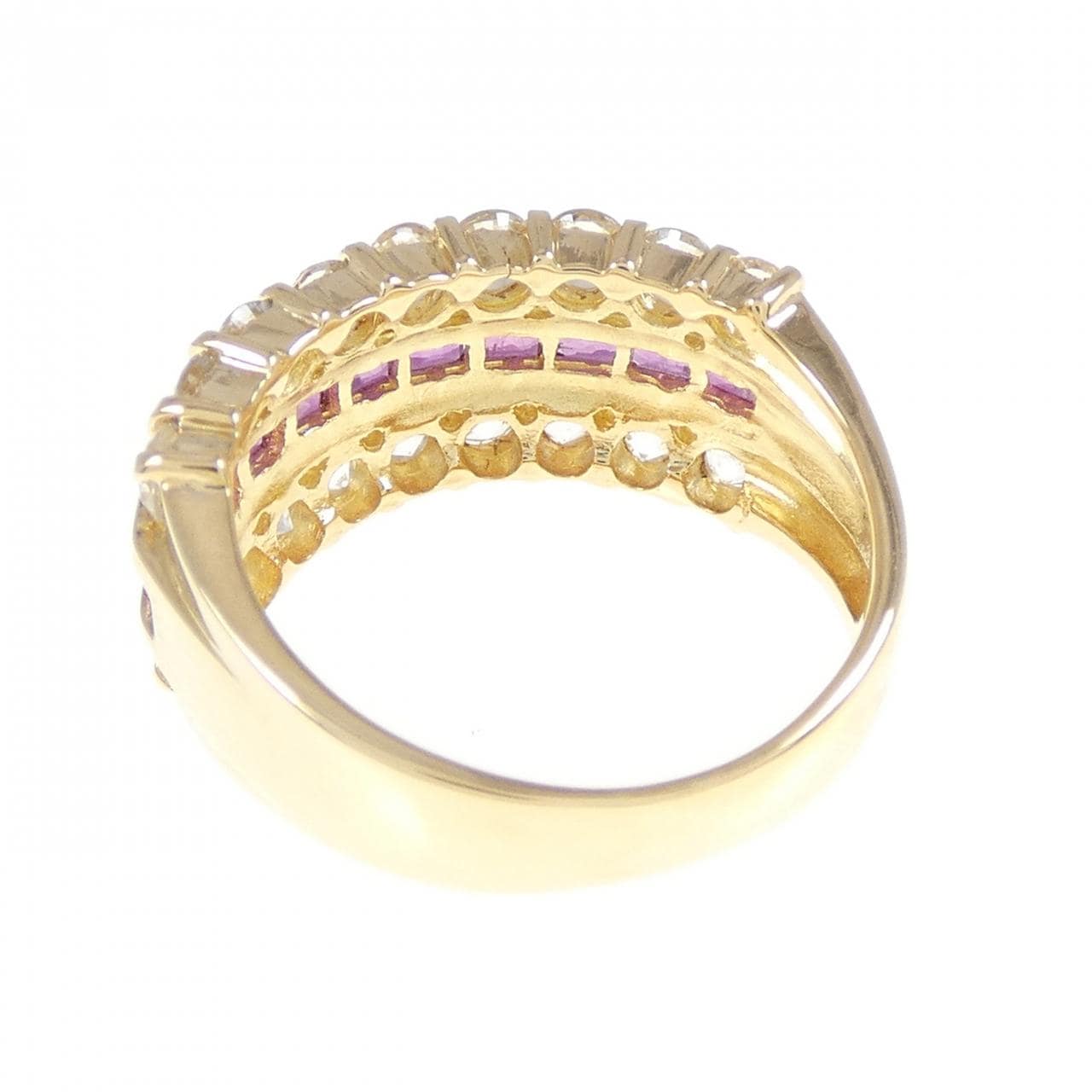 K18YG ルビー リング 0.75CT