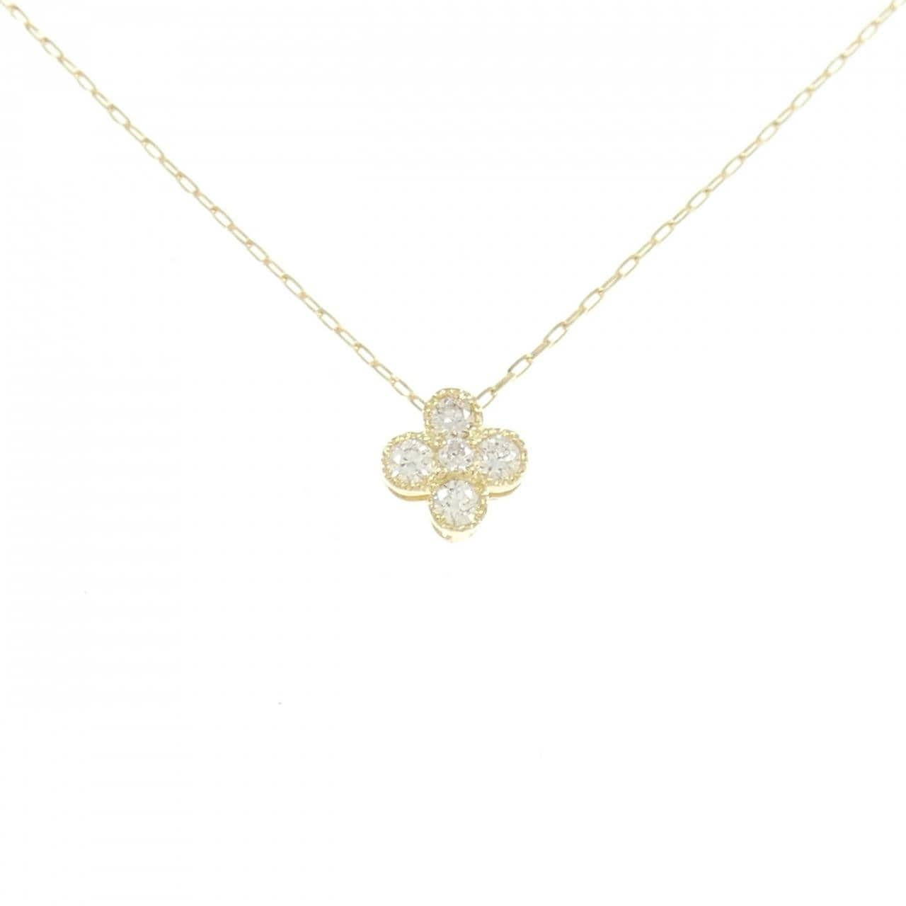 [BRAND NEW] K18YG Flower Diamond Necklace 0.10CT