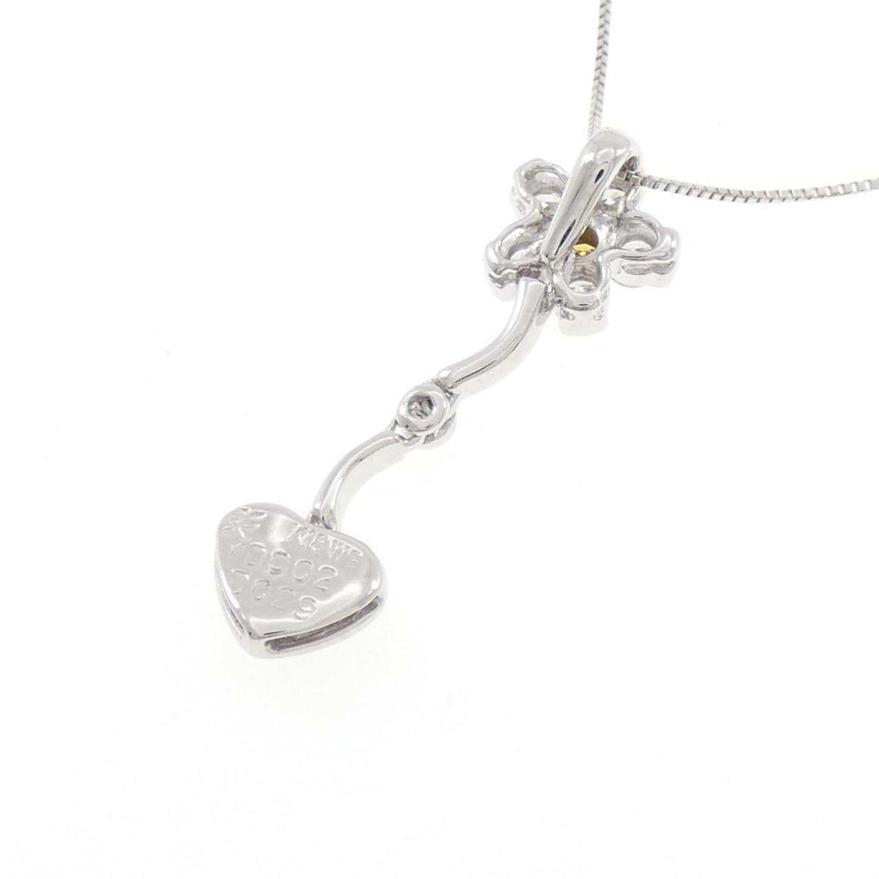 カラチ フラワー×ハート ダイヤモンド ネックレス 0.02CT