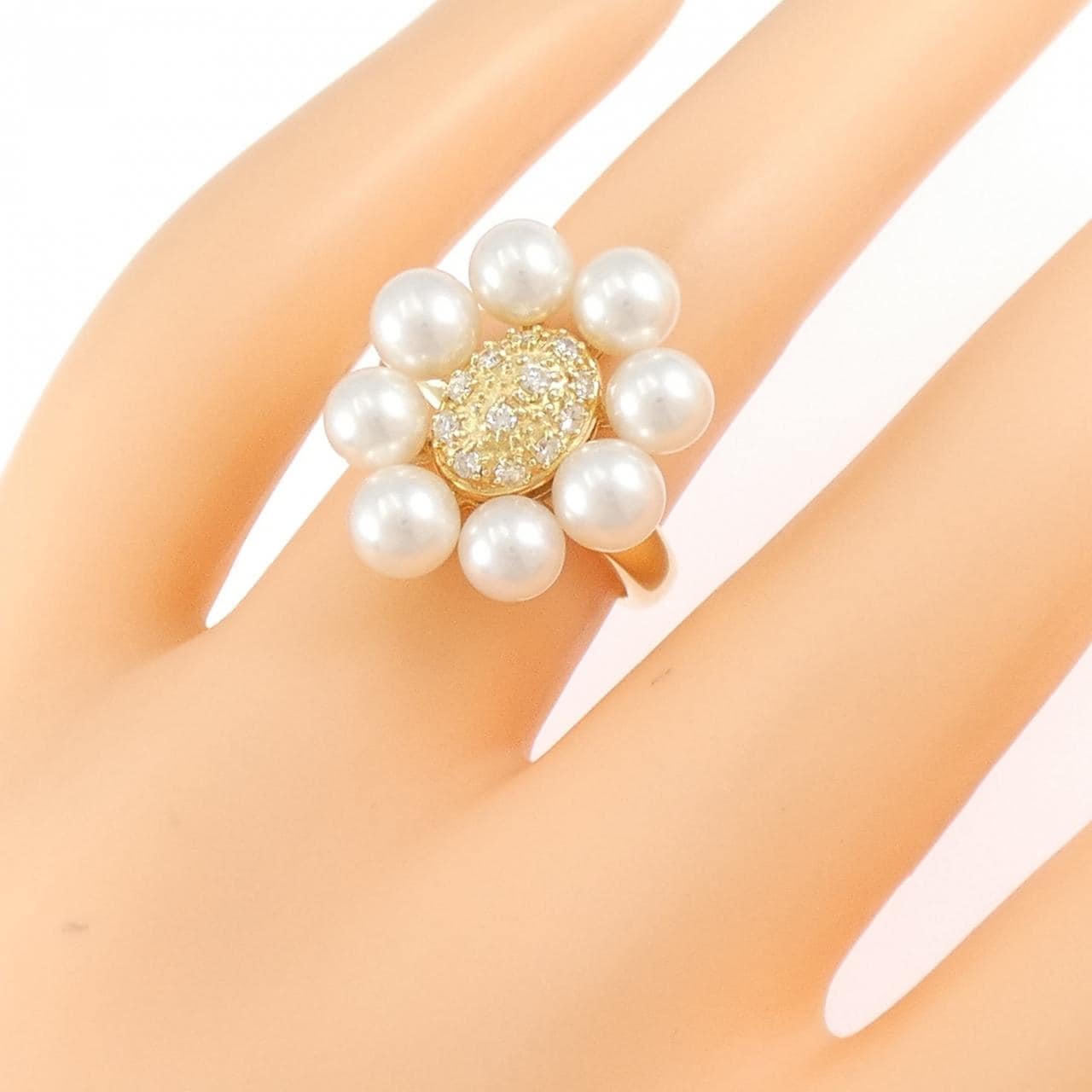 K18YG アコヤパール リング