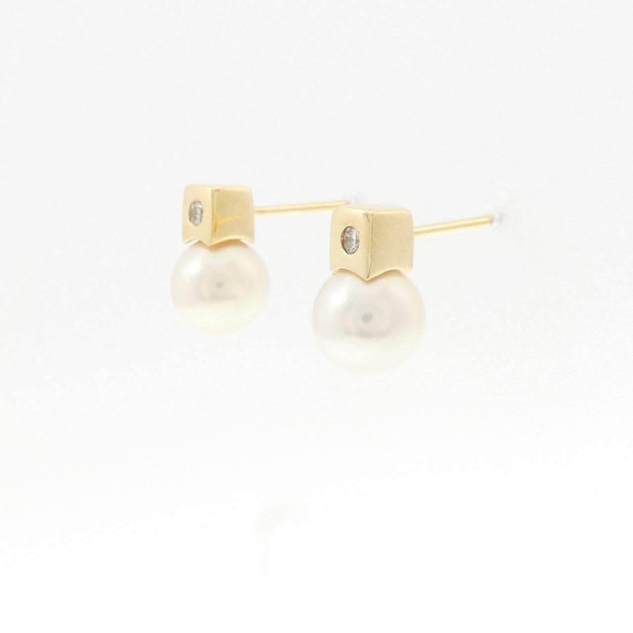 K18YG アコヤパール ピアス 6.7mm