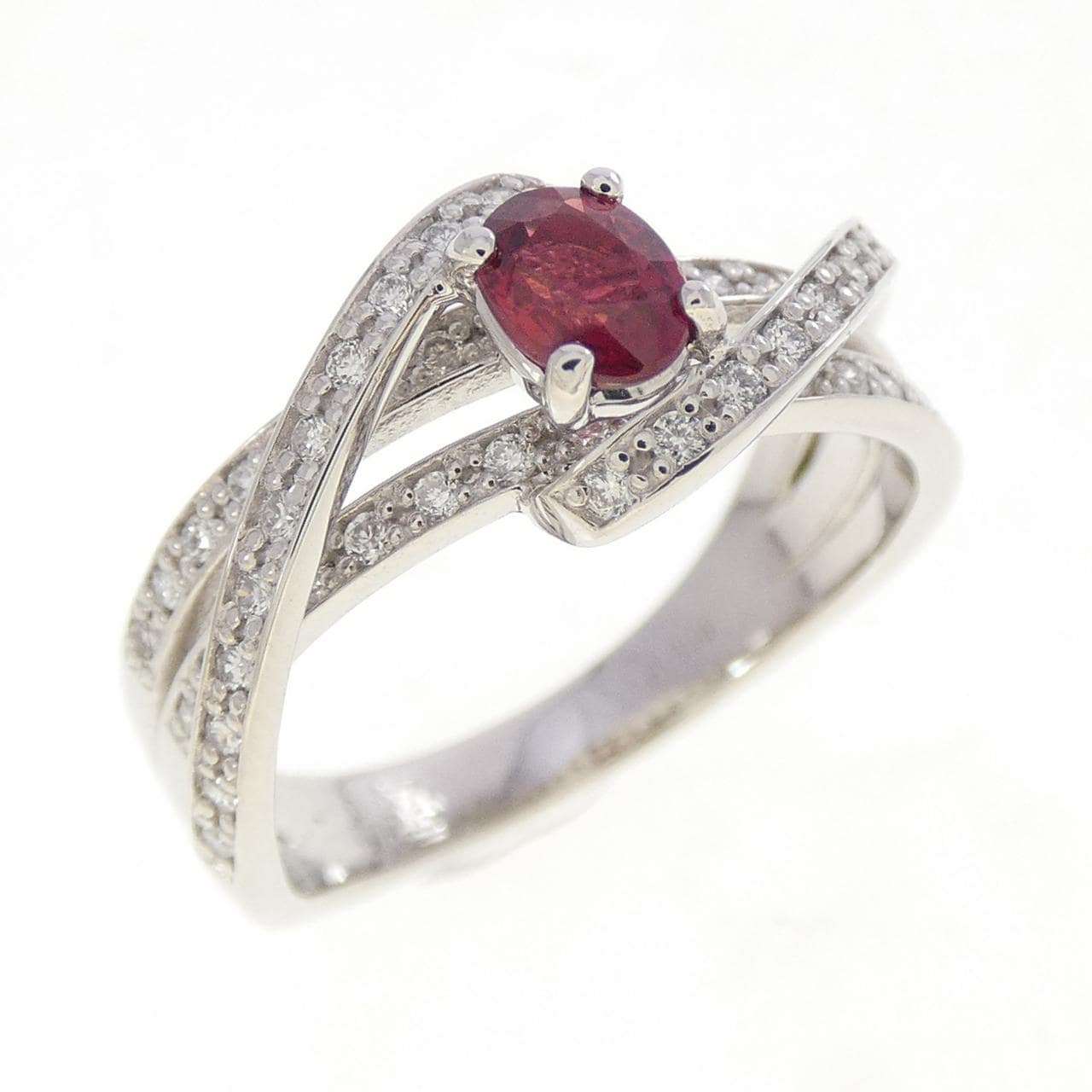 PT950 ルビー リング 0.37CT