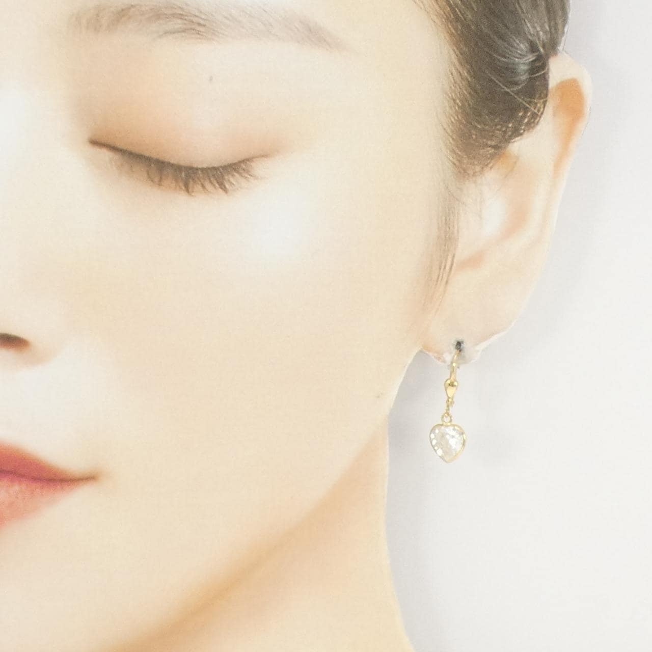 K18YG ハート キュービック ピアス