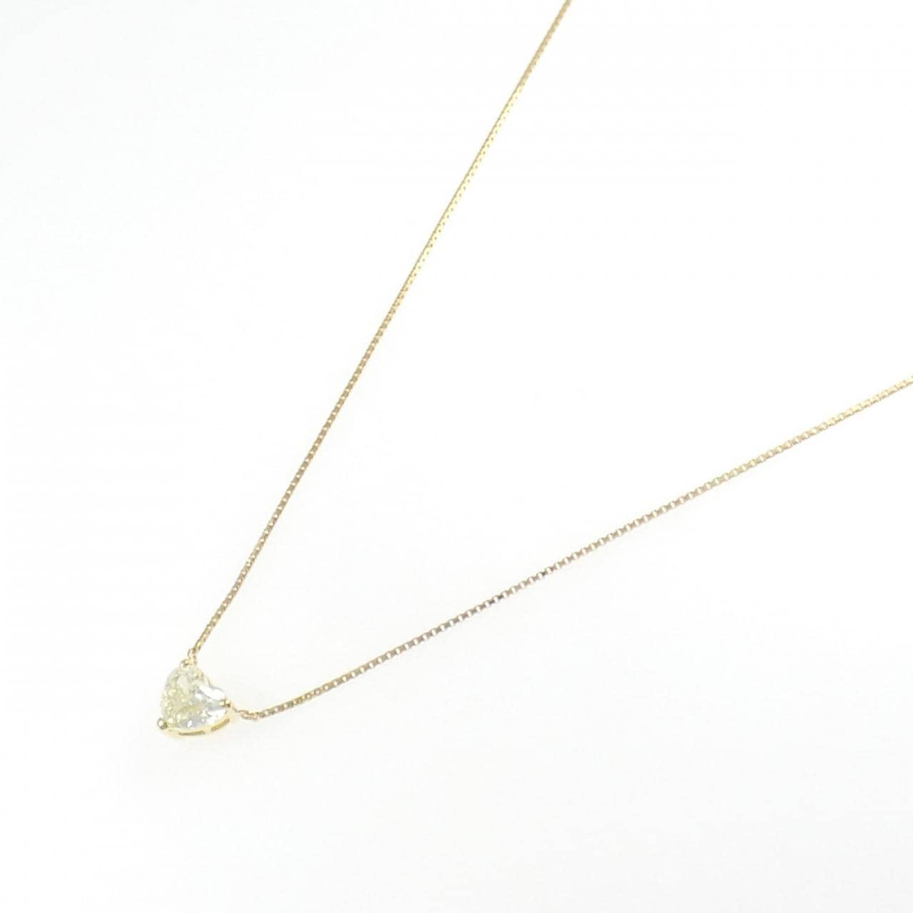 K18YG ダイヤモンド ネックレス 1.008CT VLY SI1 ハートシェイプ