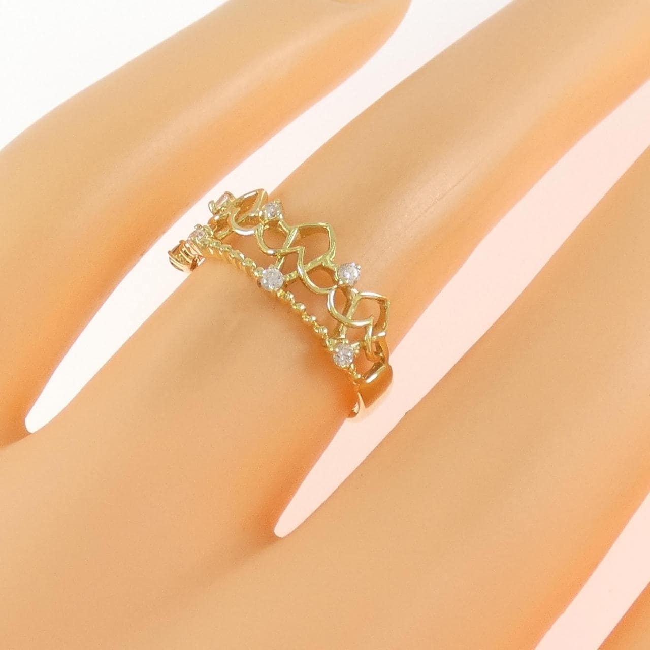 K18YG ティアラ ダイヤモンド リング 0.11CT