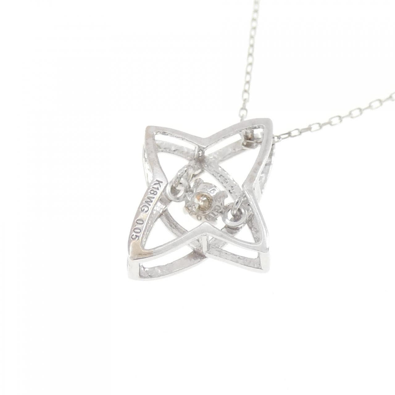 K18WG ダイヤモンド ネックレス 0.05CT