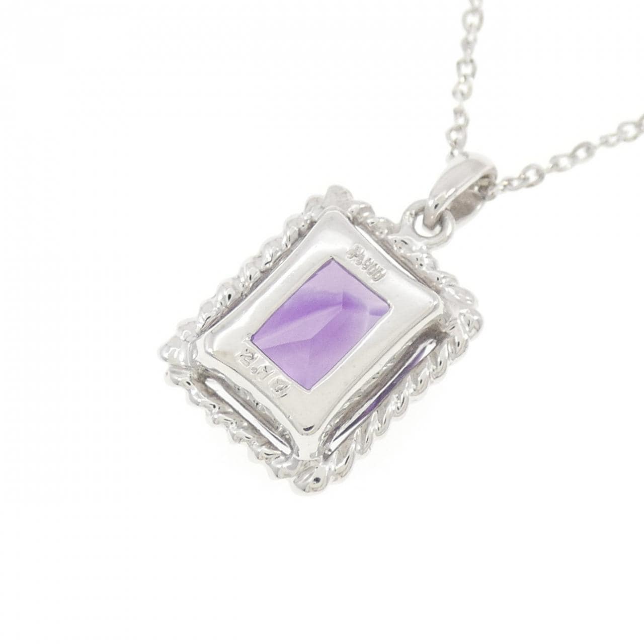 PT900/K18WG Amethyst Necklace 2.10CT