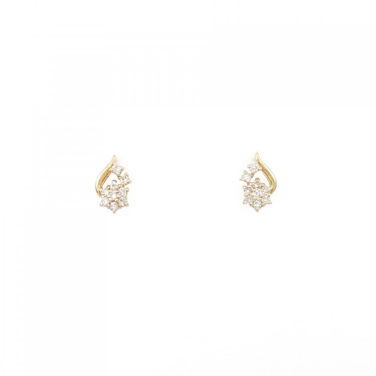 [BRAND NEW] K18YG flower Diamond earrings 0.20CT