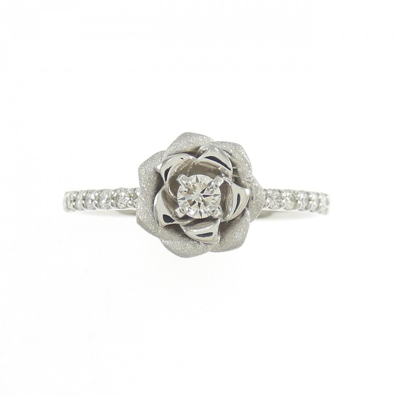 PT950花朵鑽石戒指，0.25克拉