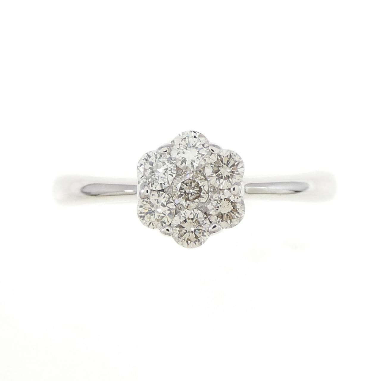 K18WG flower Diamond ring 0.31CT