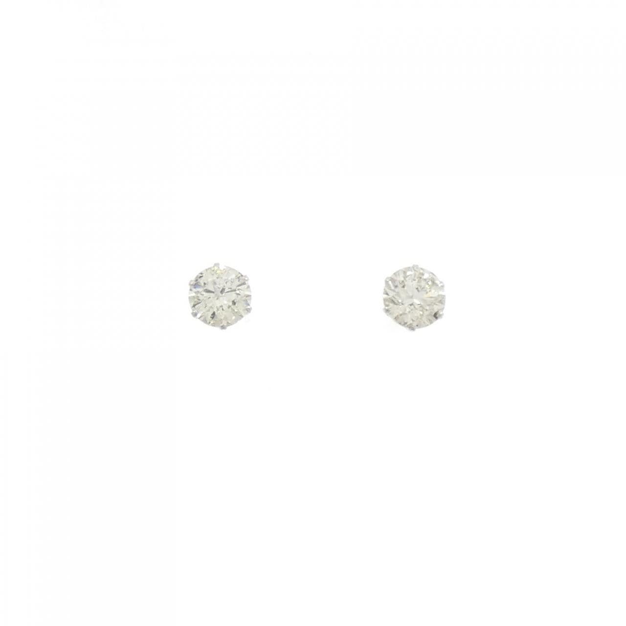 PT900 ソリティア ダイヤモンド ピアス 0.80CT
