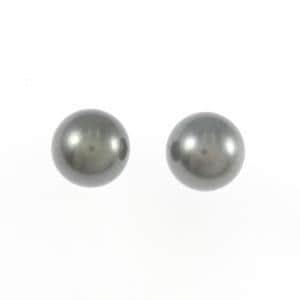 K14WG 黒蝶パール ピアス 9.6mm