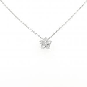K18WG フラワー ダイヤモンド ネックレス 0.50CT
