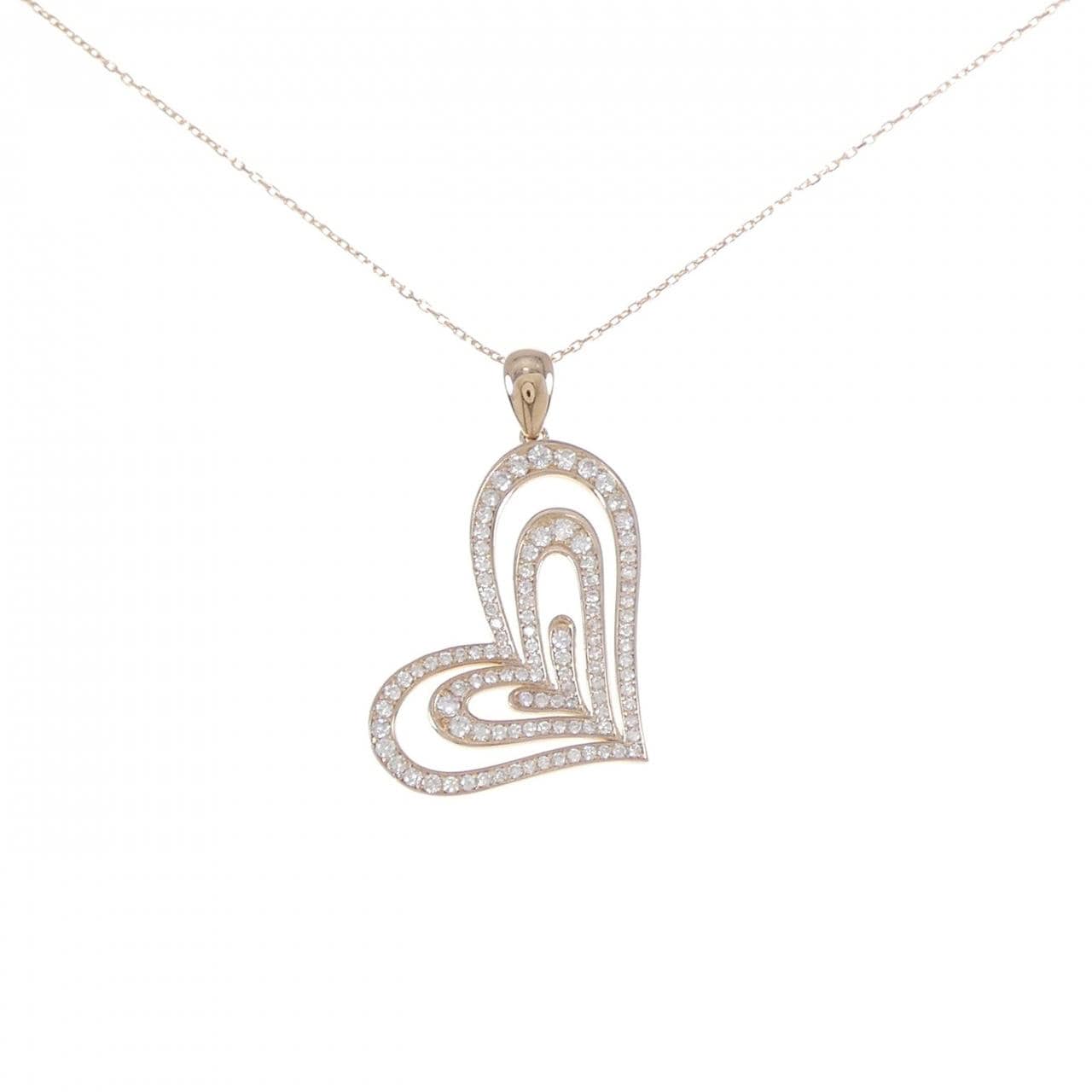 K18PG ハート ダイヤモンド ネックレス 1.00CT
