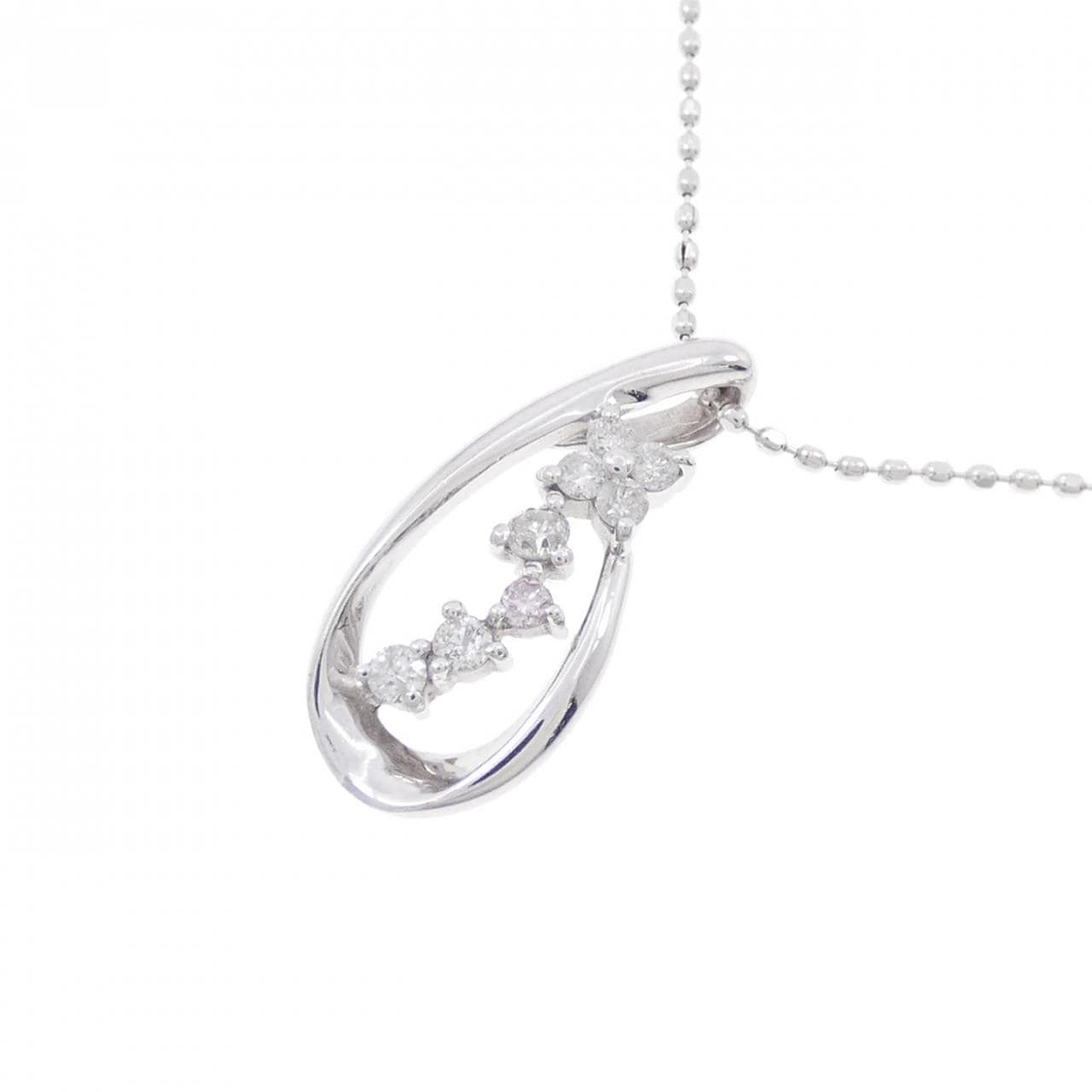 K14WG/K18WG ダイヤモンド ネックレス 0.12CT