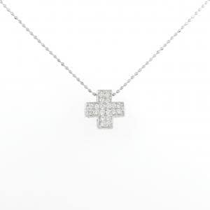 K18WG クロス ダイヤモンド ネックレス 0.33CT