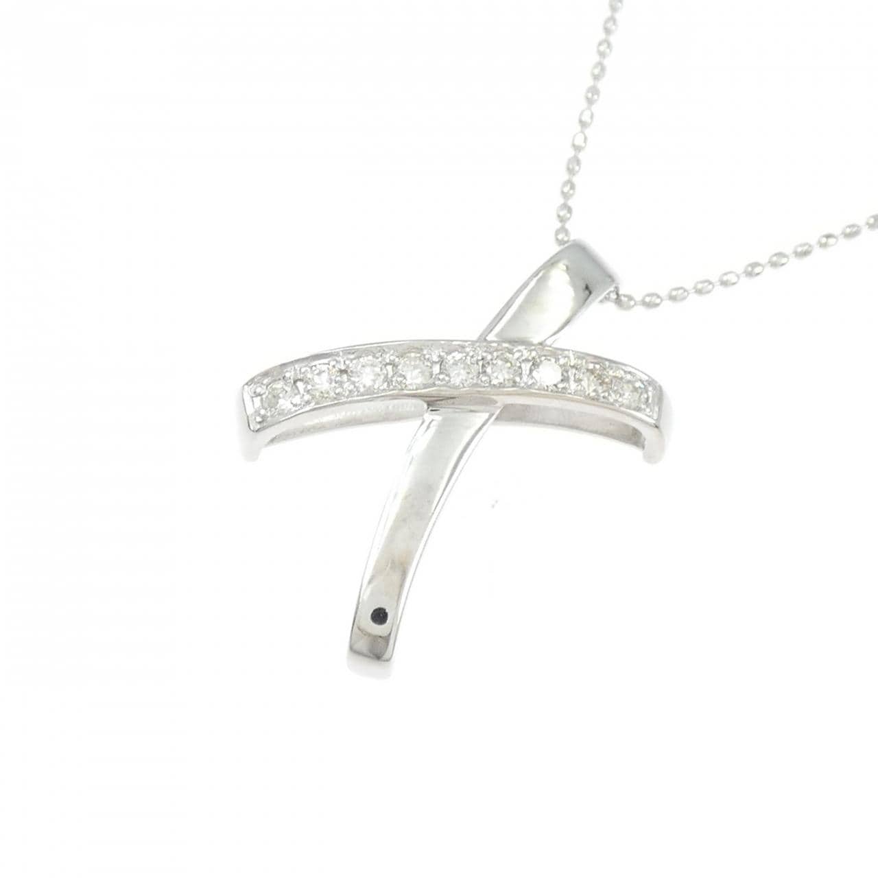 K18WG ダイヤモンド ネックレス 0.18CT