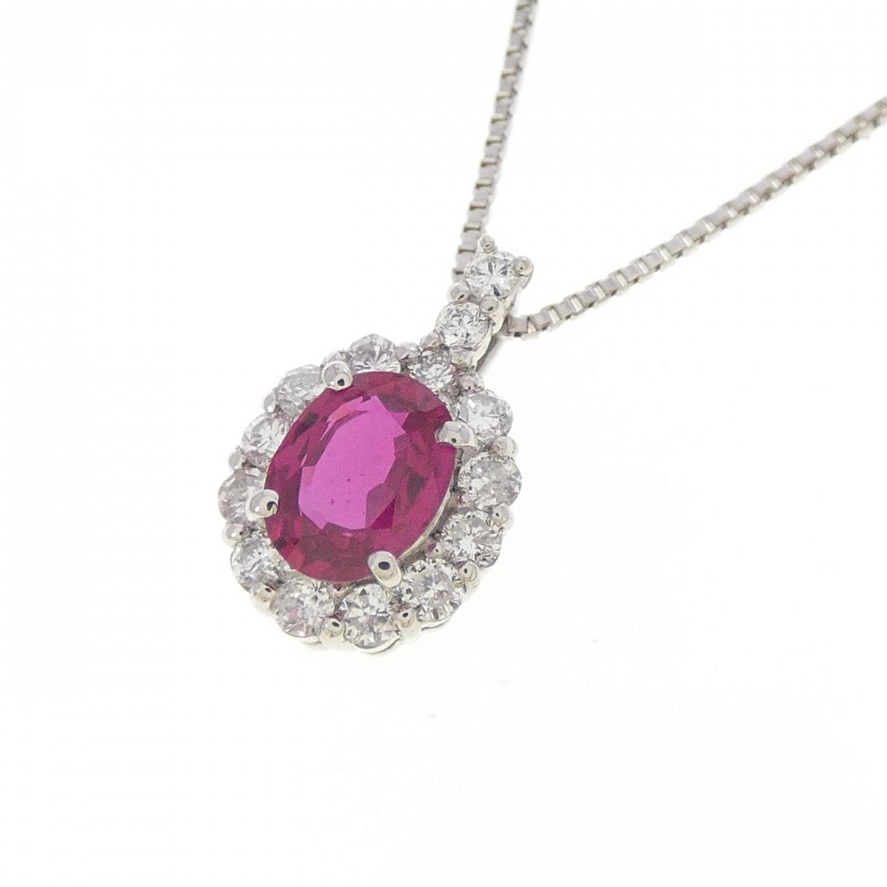 PT950/PT850 ルビー ネックレス 0.38CT
