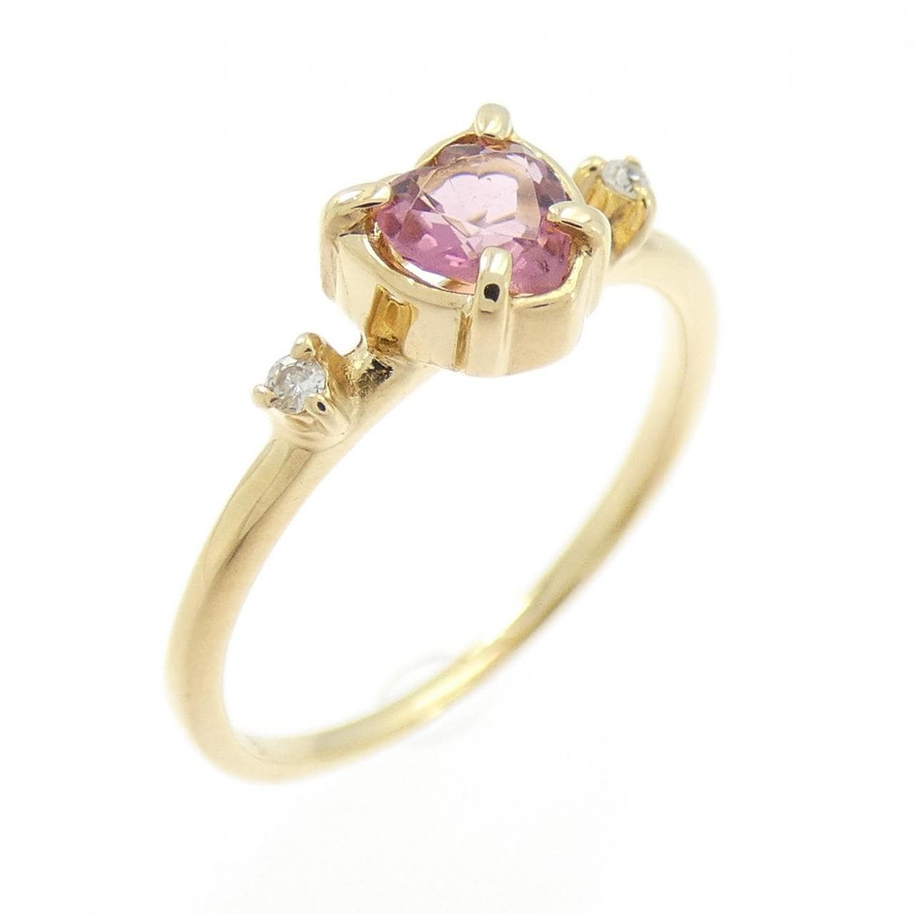 K18YG ハート トルマリン リング