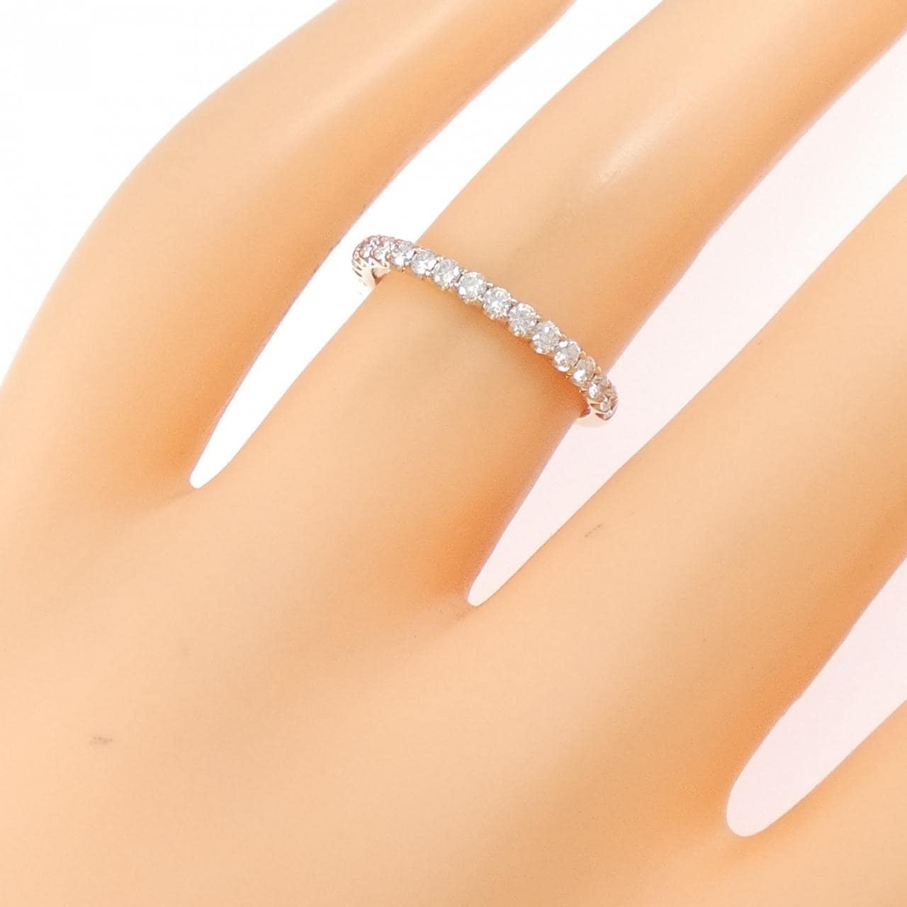 K18PG ハーフエタニティ ダイヤモンド リング 0.28CT