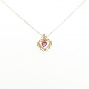 K18YG ハート ルビー ネックレス 0.20CT