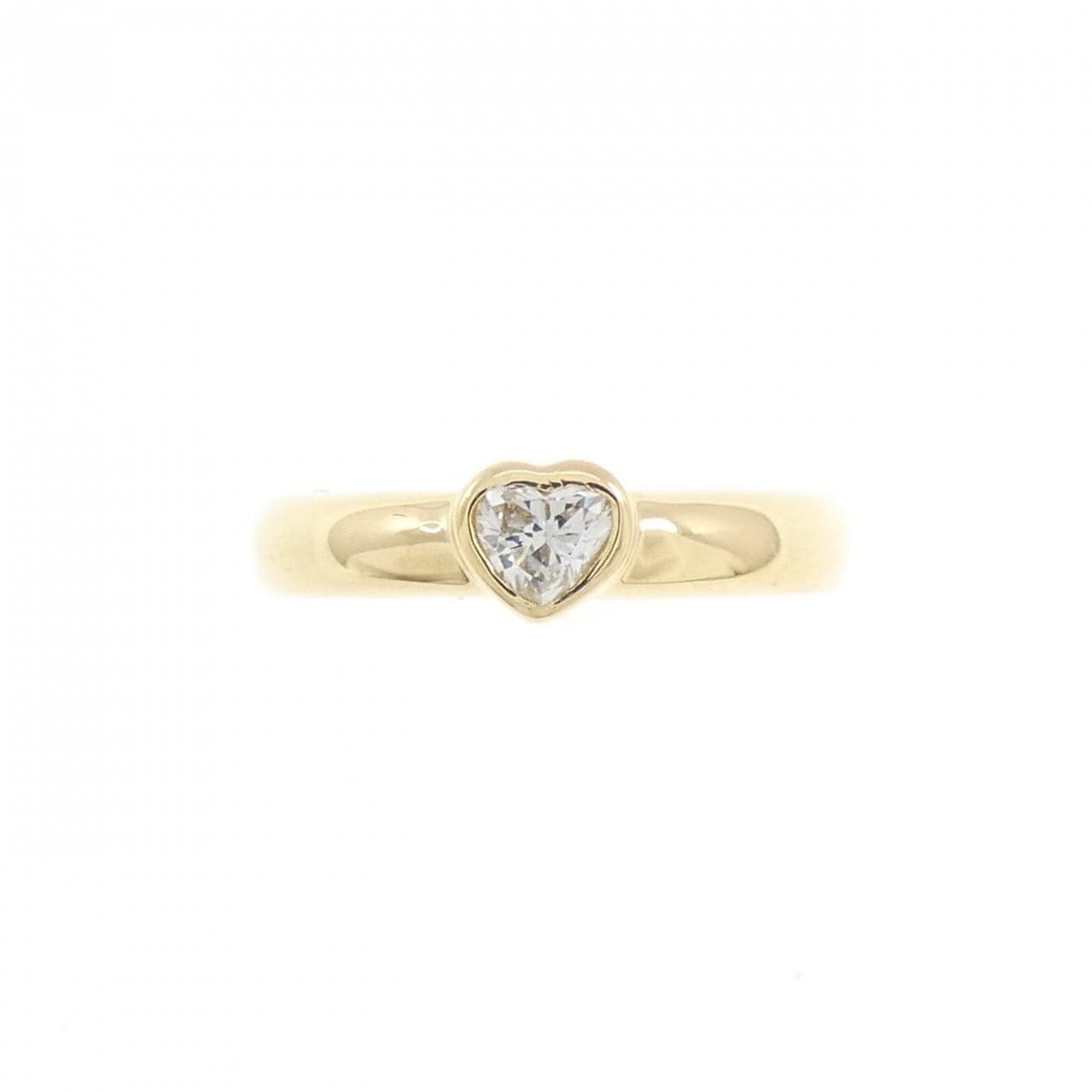 K18YG ハート ダイヤモンド ピンキーリング 0.128CT