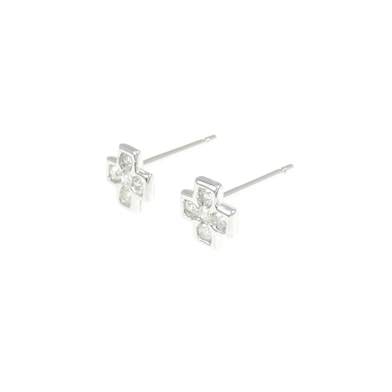 K14WG ダイヤモンド ピアス 0.16CT