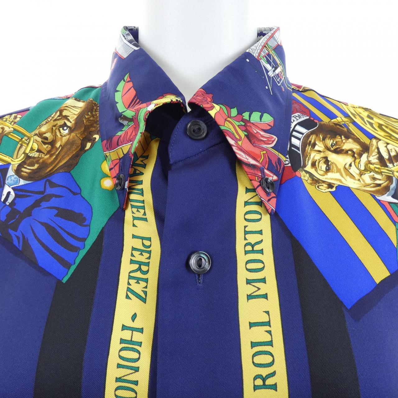 【ヴィンテージ】エルメス HERMES THE ORIGINAL NEW ORALEANS CREOLE JAZZ ツイルレーヌ. シャツ