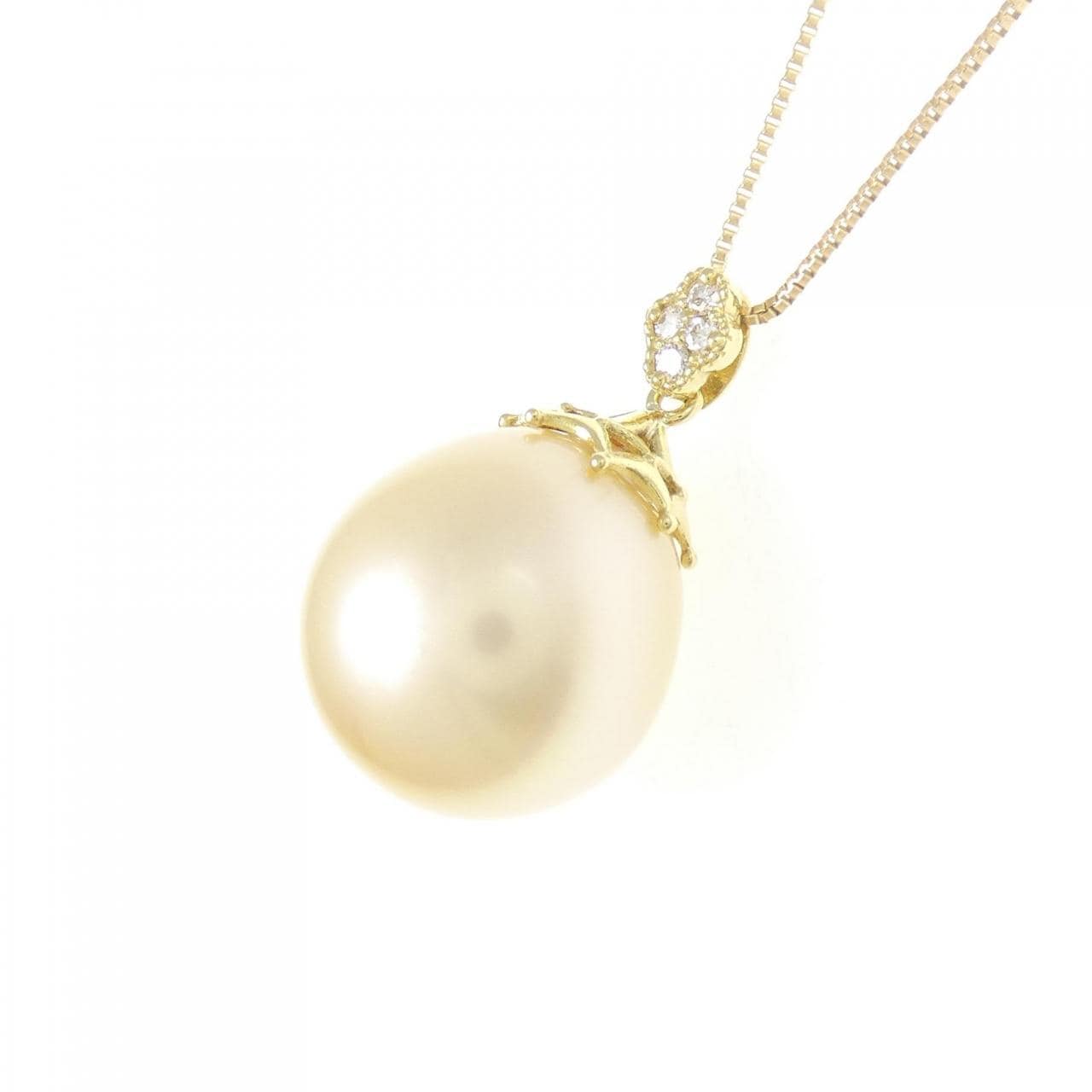 K18YG 白蝶パール ネックレス 13.8mm