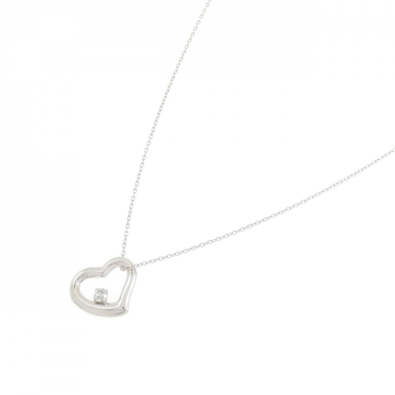 K18WG ハート ダイヤモンド ネックレス 0.08CT