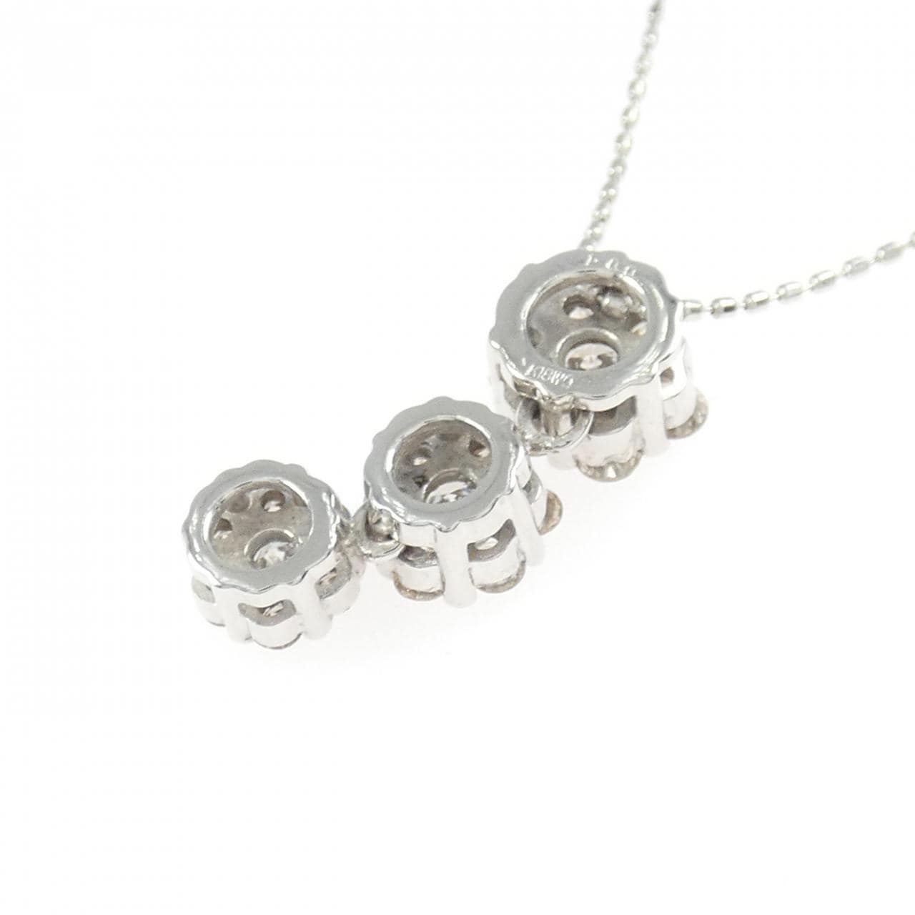 K18WG flower Diamond necklace 1.00CT