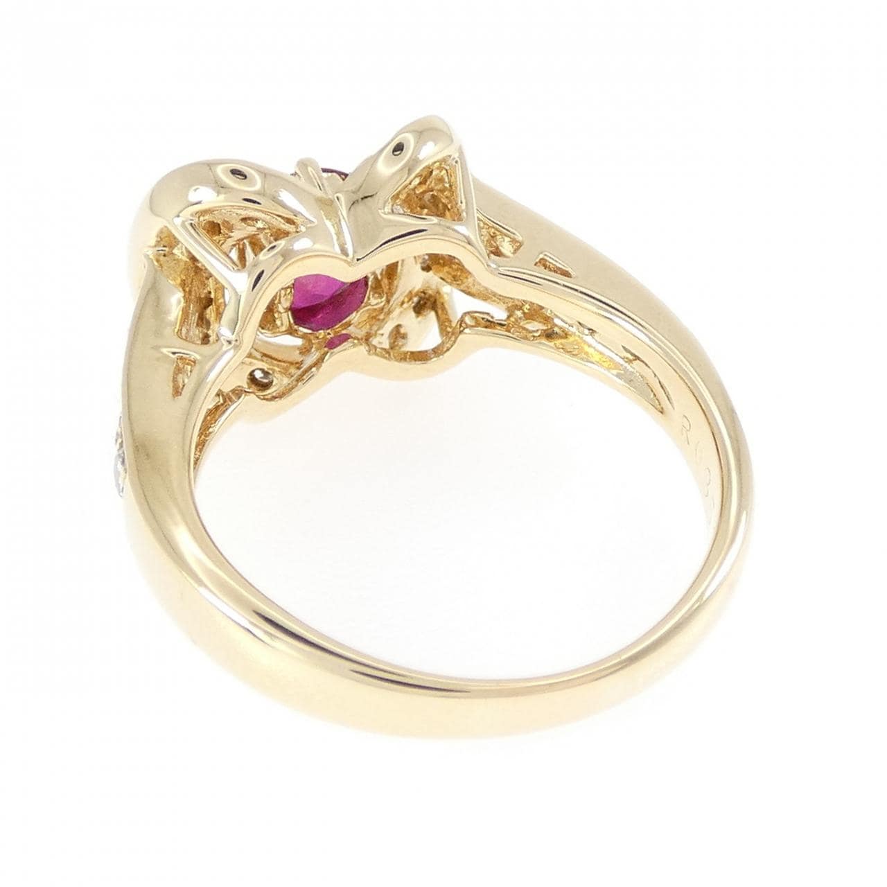 K18YG ルビー リング 0.85CT