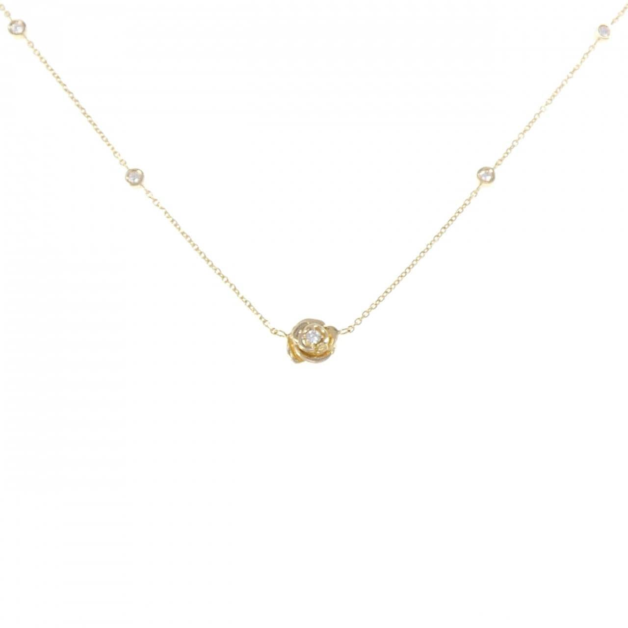 K18YG ローズ ダイヤモンド ネックレス 0.10CT