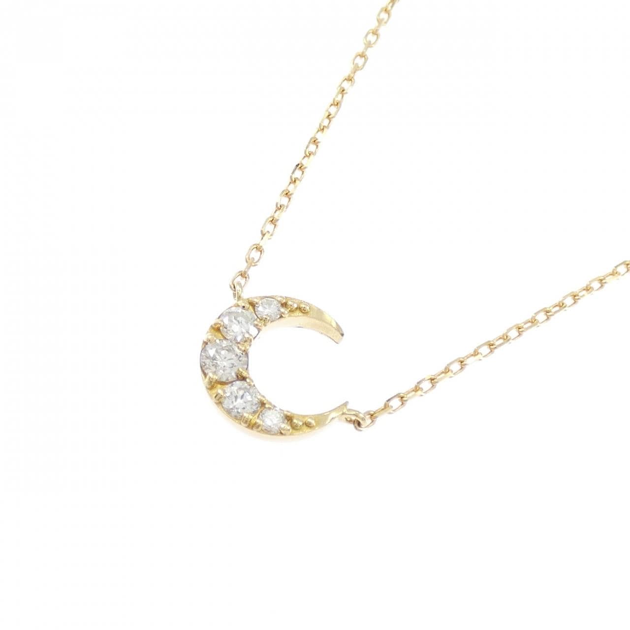K18YG Moon Diamond Necklace 0.15CT
