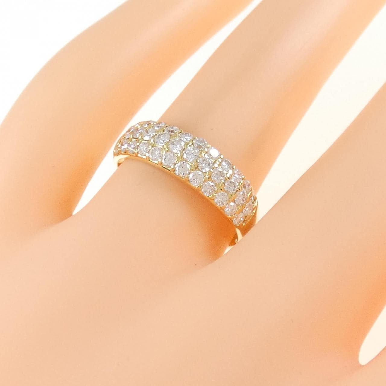 K18YG pave Diamond ring 1.00CT