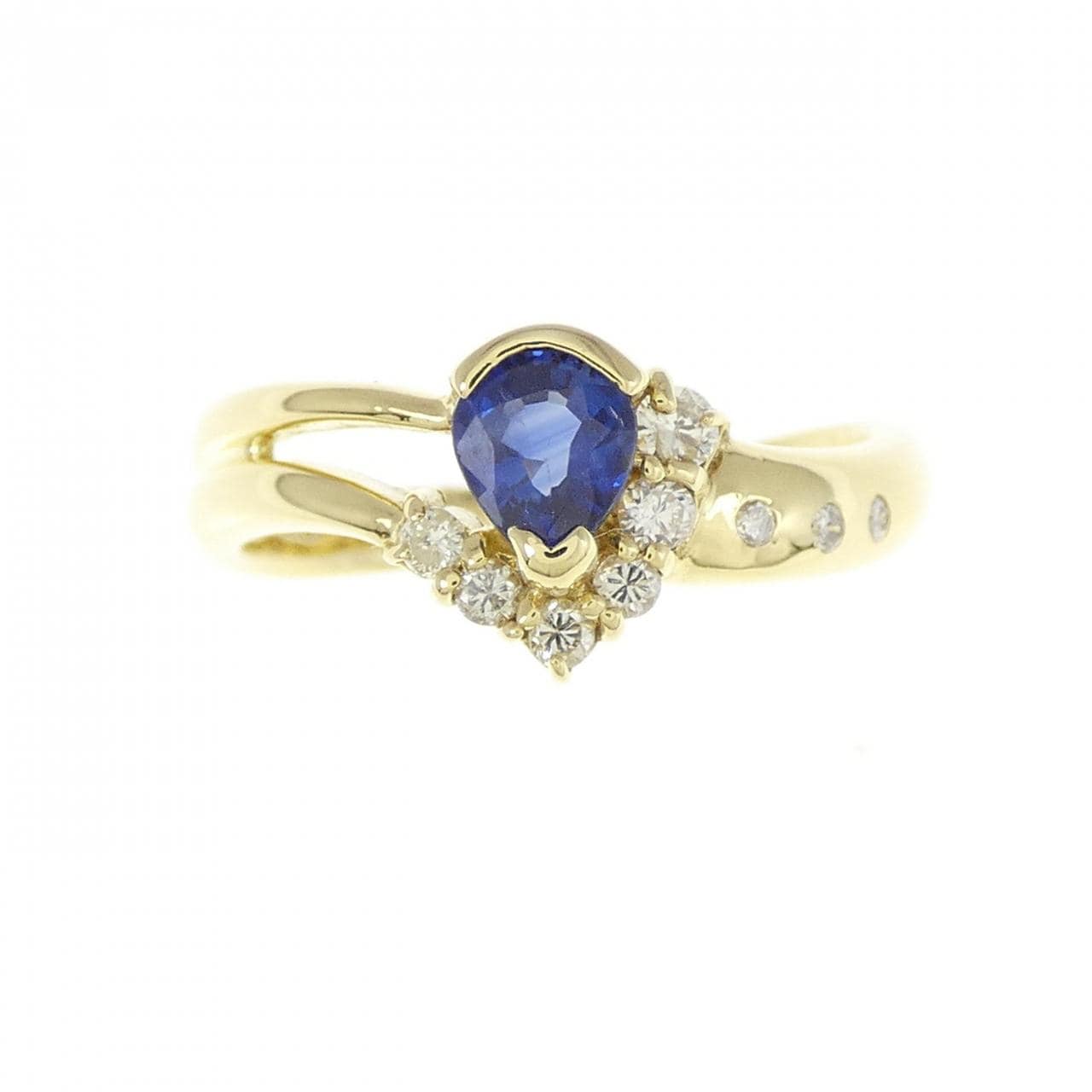 K18YG sapphire ring 0.40CT