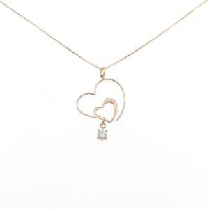 K18PG ハート ダイヤモンド ネックレス 0.18CT