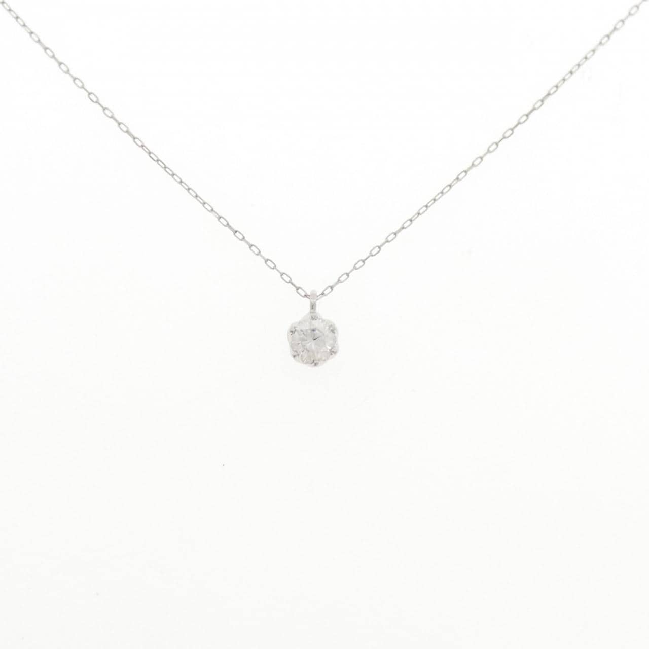 PT900/PT850 ソリティア ダイヤモンド ネックレス 0.30CT