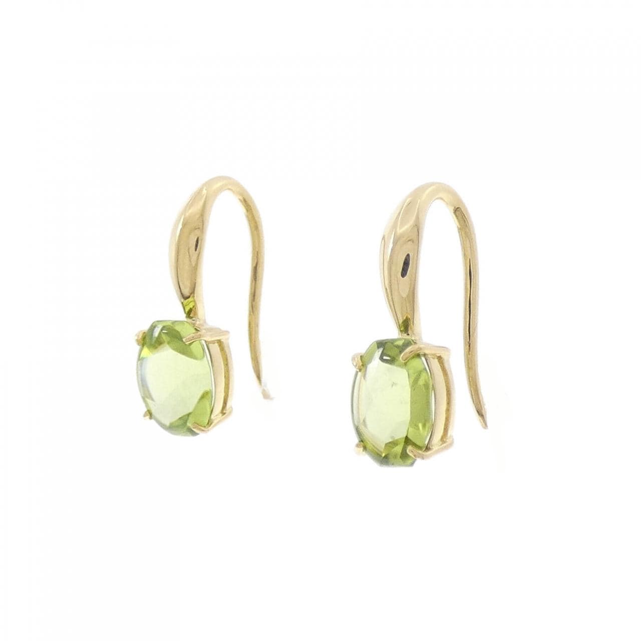 K18YG ペリドット ピアス 2.02CT
