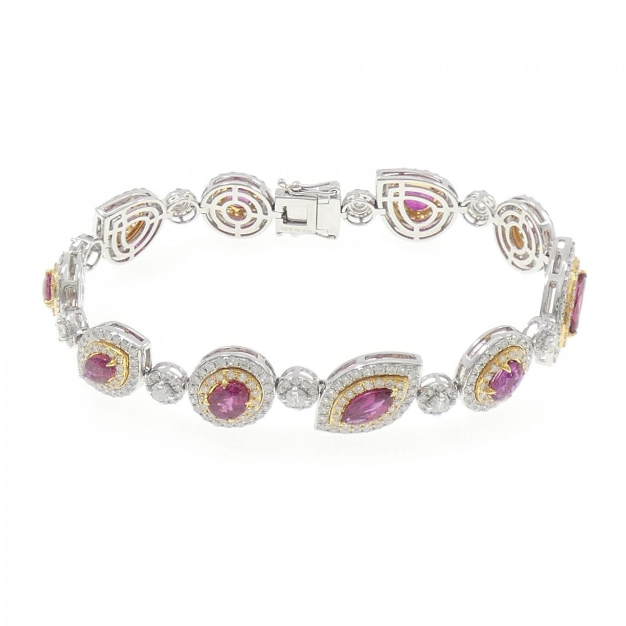 K18WG/K18YG ルビー ブレスレット 7.27CT