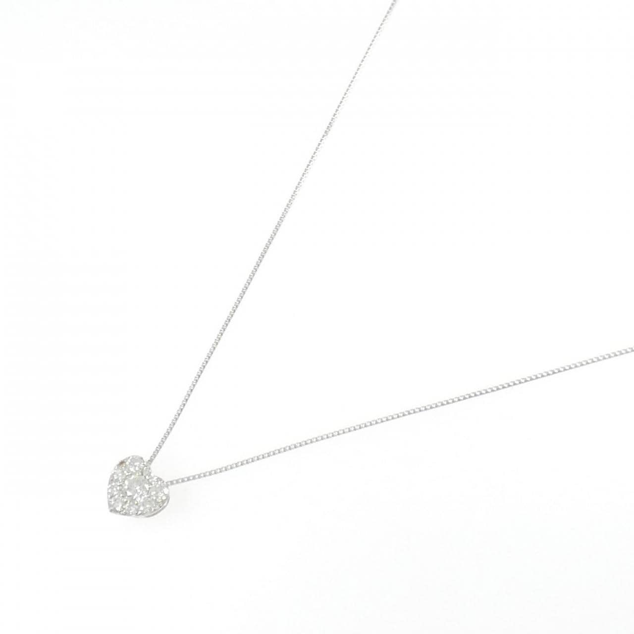 K18WG ハート ダイヤモンド ネックレス 0.30CT